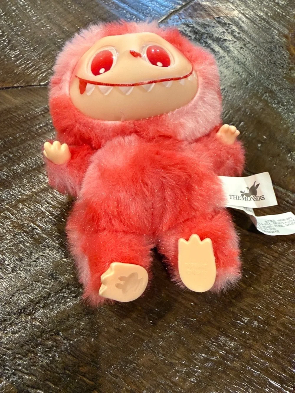 Plush Red Fuzzy Monster Toy - Cute Collectible Stuffed Animal